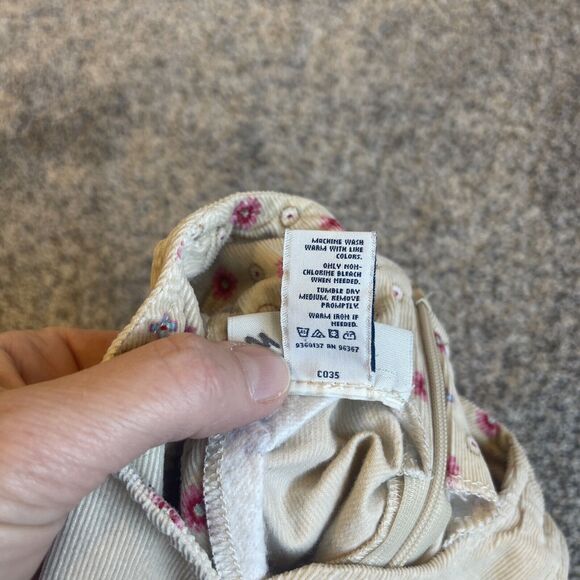 Oshkosh Girl’s 18 Months Sleeveless Corduroy Dress Ruffle Floral Hem - Picture 6 of 7